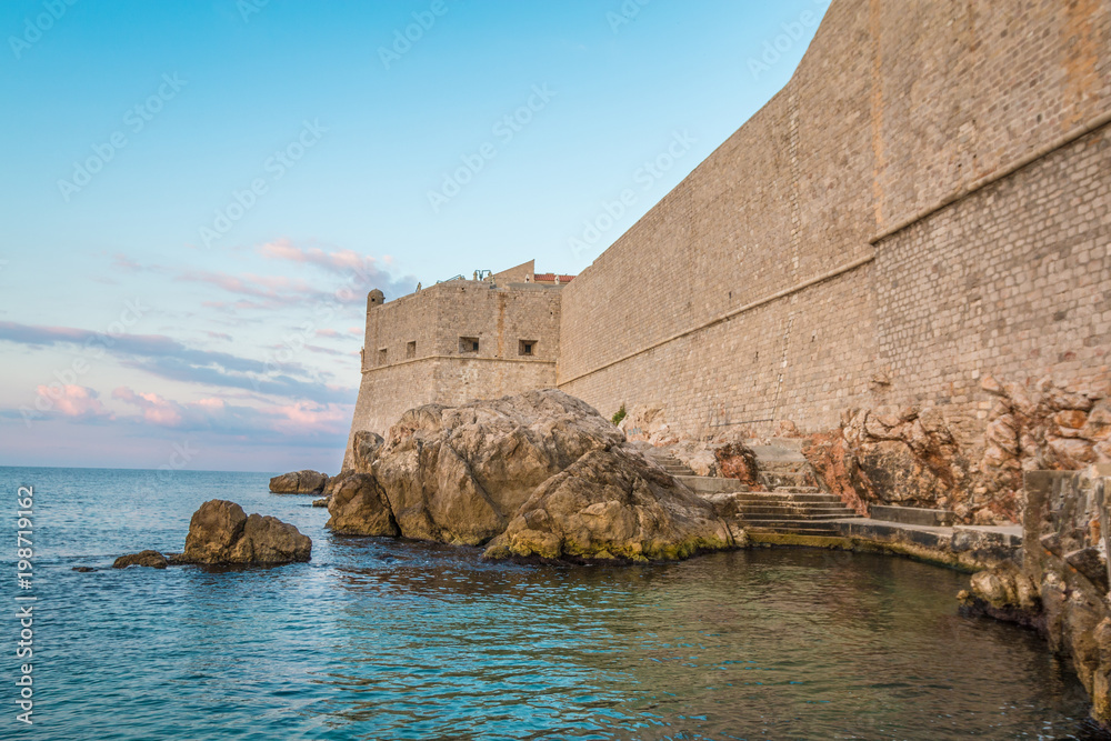 View of old walls of Dubrovnik
