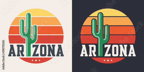 Arizona t-shirt design, print, typography, label with styled sag photo
