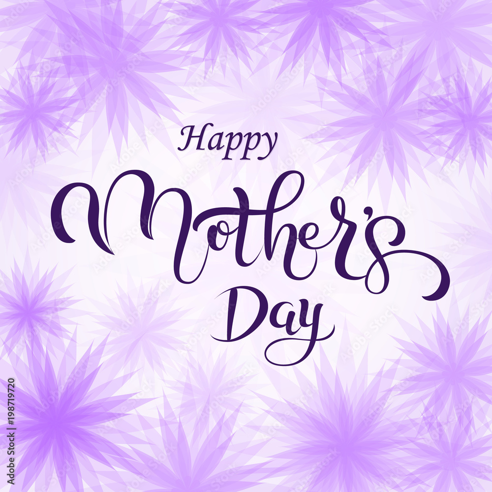 Happy Mother's Day lattering. Calligraphy Inscription. Vector illustration