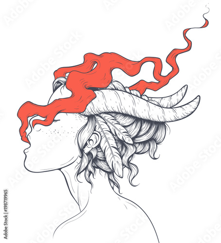 Smoking Girls Illustration