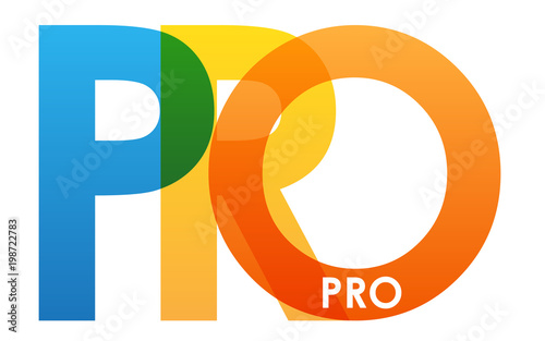PRO colourful letters icon