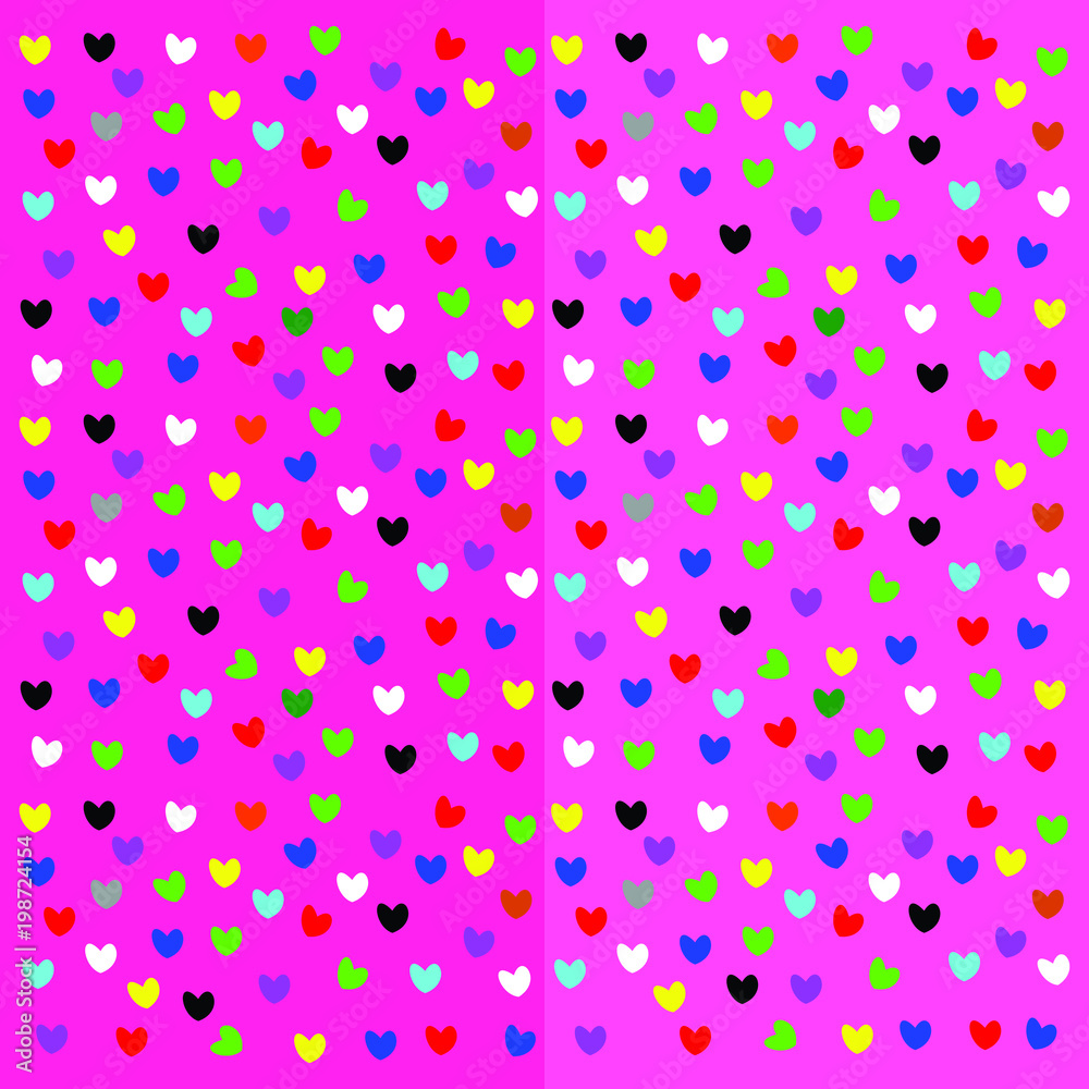 Mini hearts vector for Valentines card on the pink background texture Mini hearts vector for Valentines card on the pink background texture