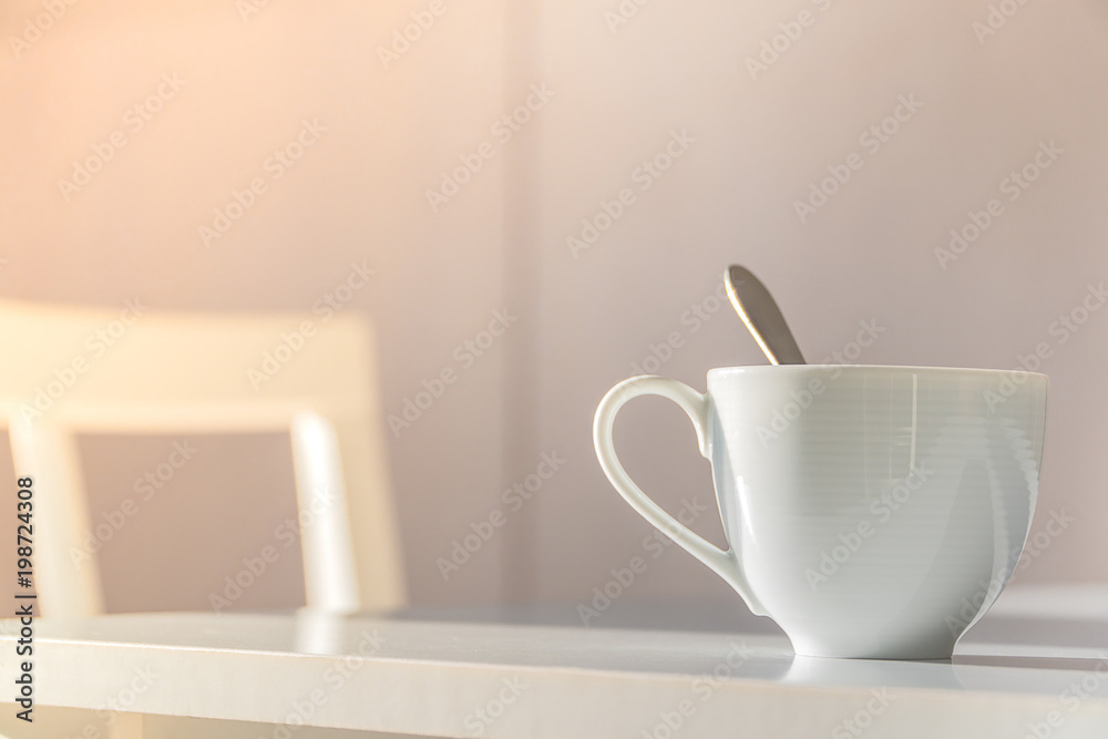 Coffee cup on table Coffee cup on table