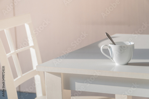 Coffee cup on table