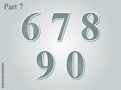 Guilloche numbers diploma certificate money design element