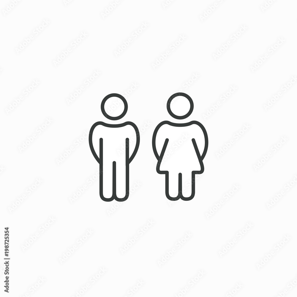 Male and Female gender symbol set, Man Woman sign vector icon. Graphic illustration for design
