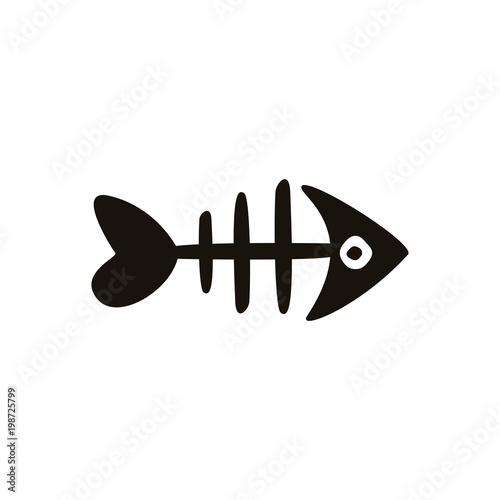 The concept of the graphic icon is sea fish. The skeleton of an animal. Vector illustration in a flat style for design.