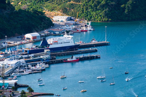 Picton's habour, New zealand, View from the mountain. photo