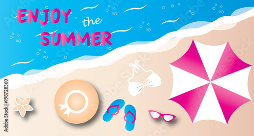 enjoy summer beach vacation header or banner