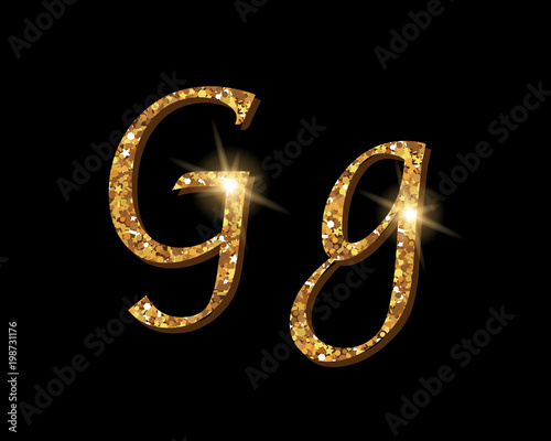 Shinning golden luxury typographic alphabet text word fonts
