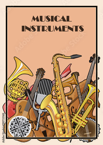 Illustrated poster of musical instruments