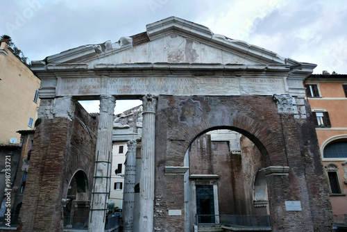 Portico Ottavia in Rome, Italy photo