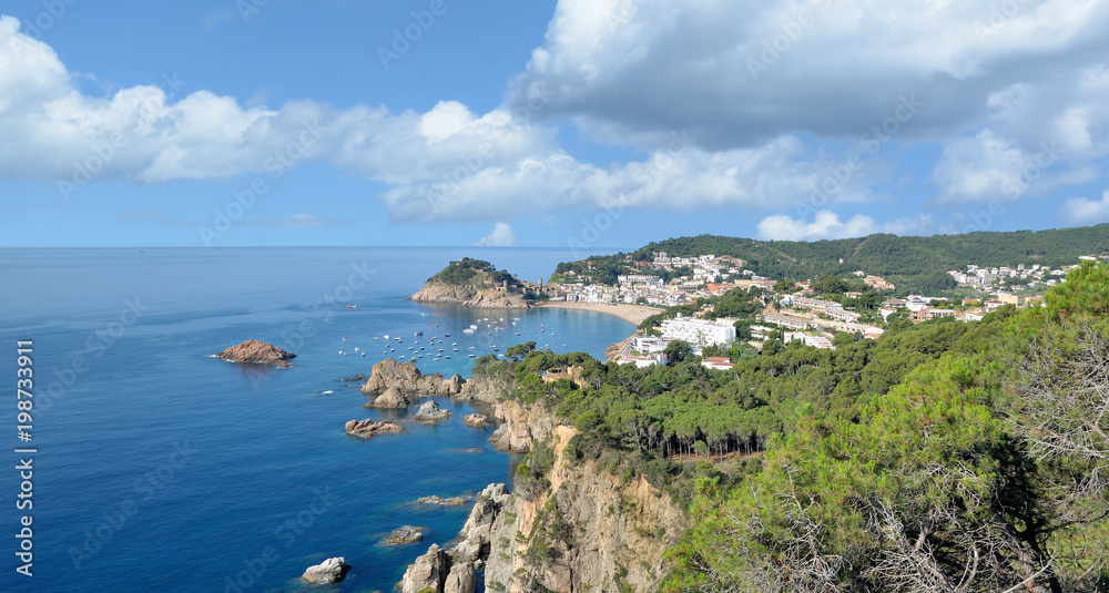 der beliebte Badeort Tossa de Mar an der Costa Brava,Katalonien,Mittelmeer,Spanien