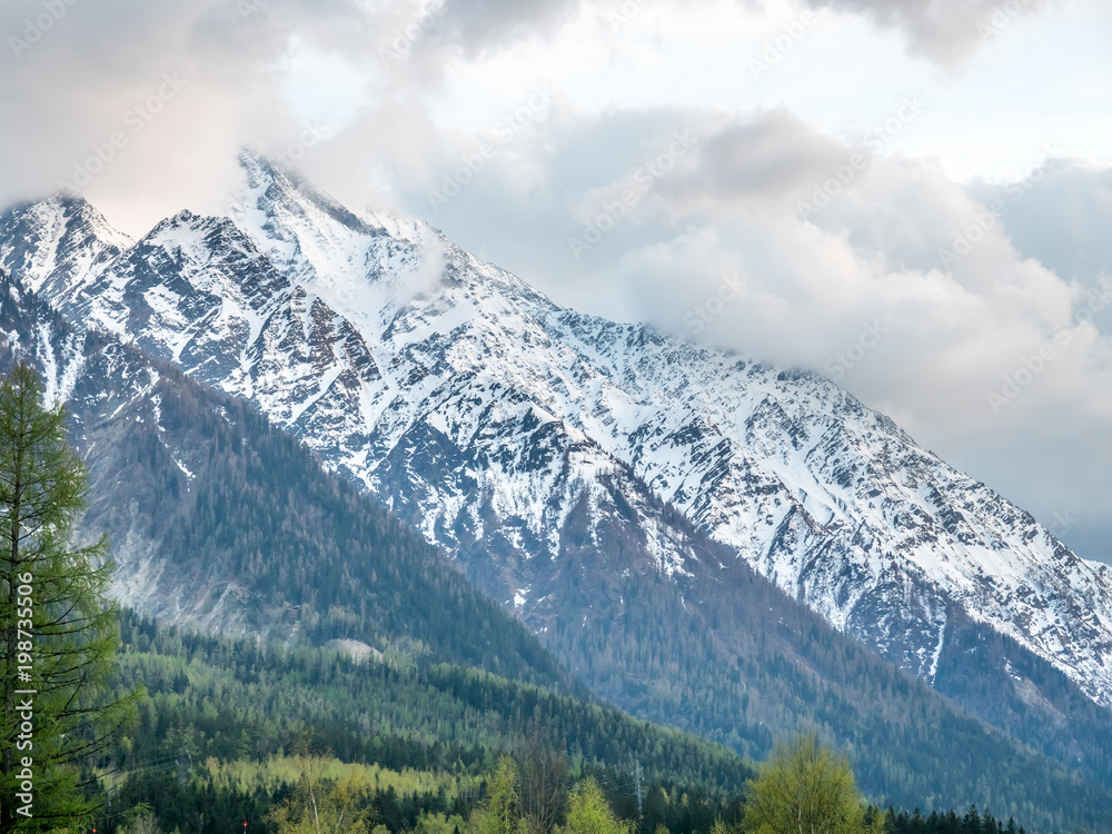 View around Chamonix town in France