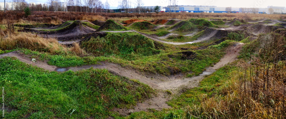 Panoramic view of BMX track