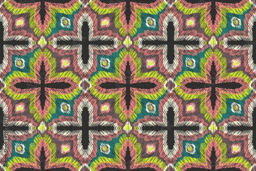 Pattern embroidery oranment aztec fashion ethnic fabric design 3