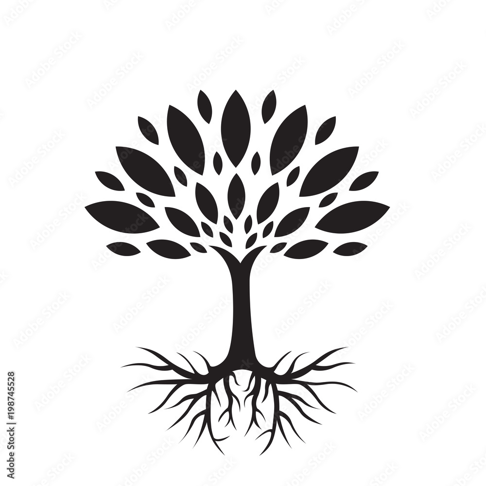Ekologiczne drzewo ilustracja wektorowa - obrazy, fototapety, plakaty 