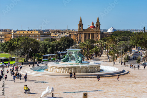 Schilderij op canvas Triton Fountain, Valletta
