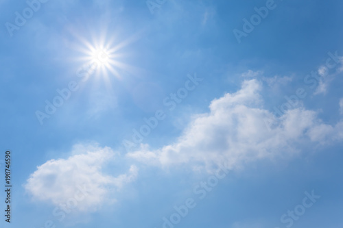 sparkle sun on a cloudy sky background