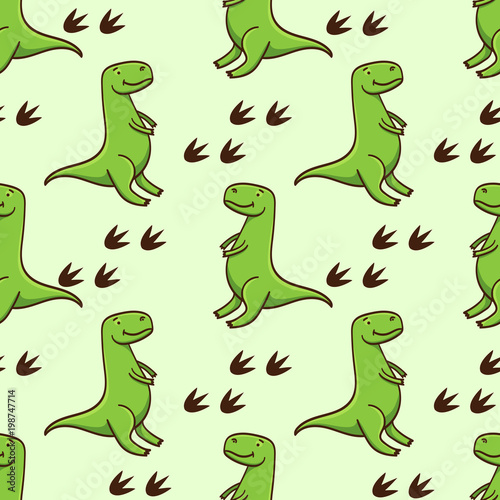 Cute cartoon dinosaurs pattern. Vector illustration