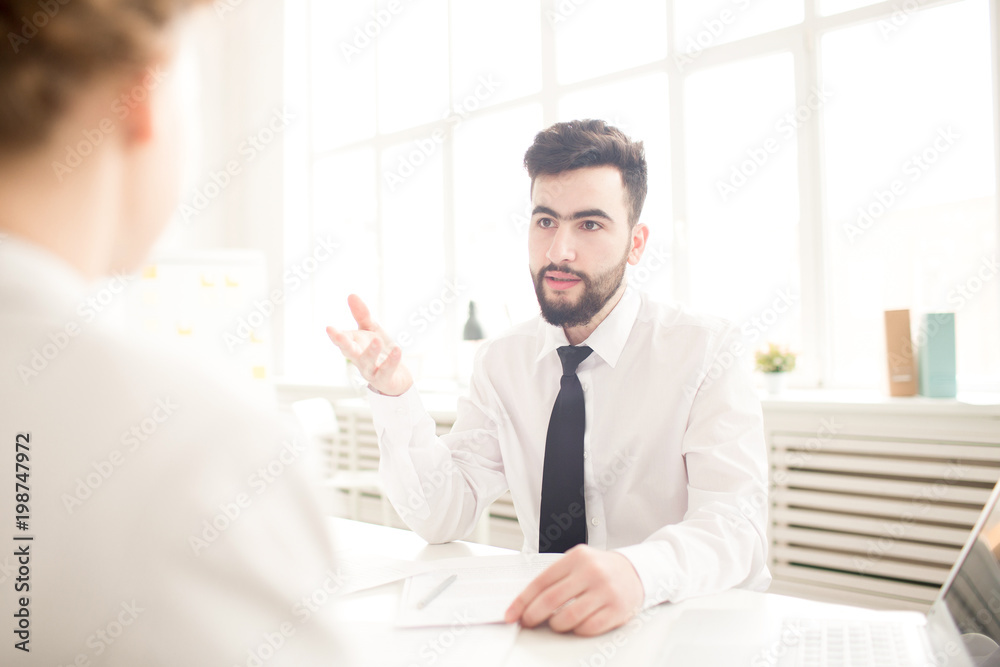 Businessman discussing business plans together with his colleague