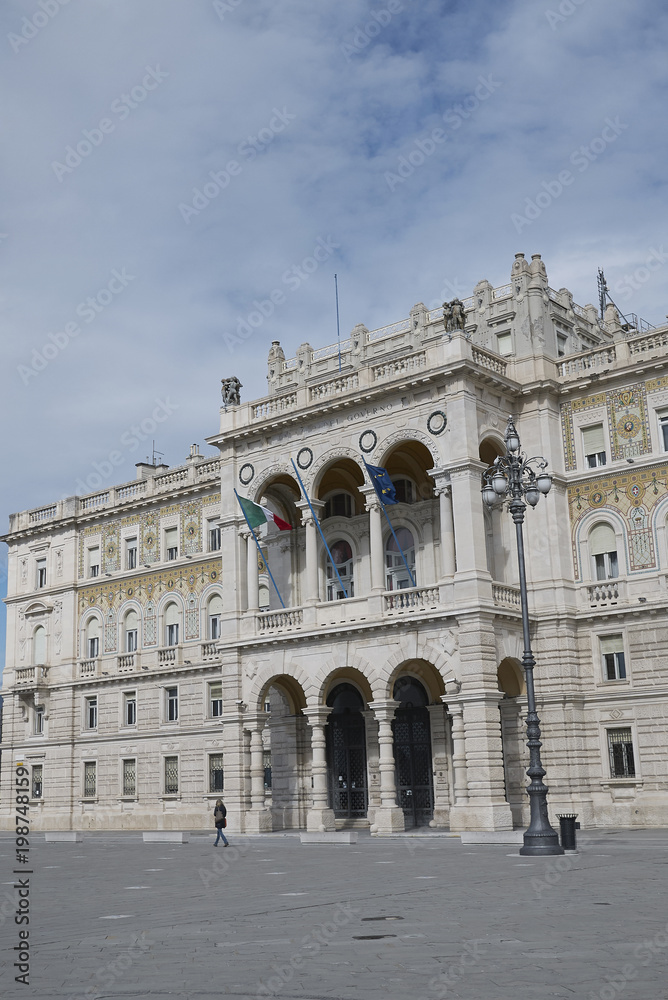 Trieste, Italy - March 19, 2018 : View of Palazzo della Luogotenenza austriaca building