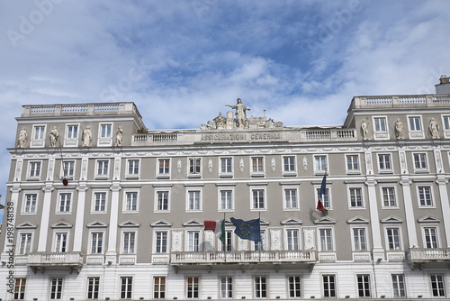 Trieste, Italy - March 19, 2018 : View of palazzo Stratti