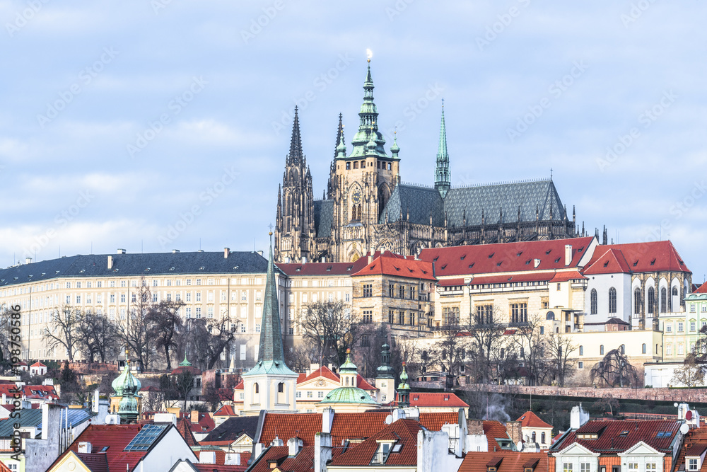 The spires and rooftops of Prague Vysehrad