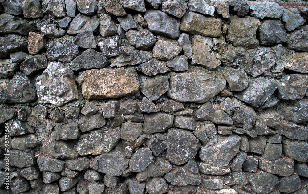 Fototapeta premium Background grey, rough, stone wall.