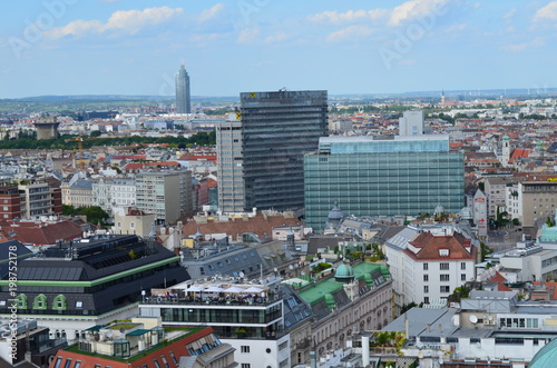 Wiedeń, widok na miasto z Czarciego Młyna, panorama