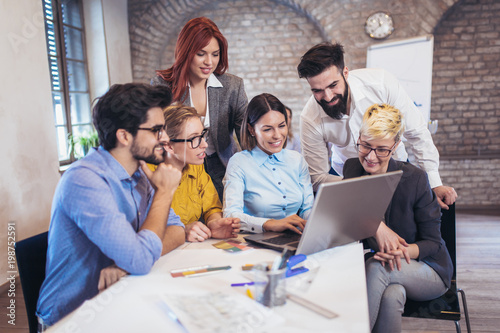 Group business people meeting to discuss ideas in modern office