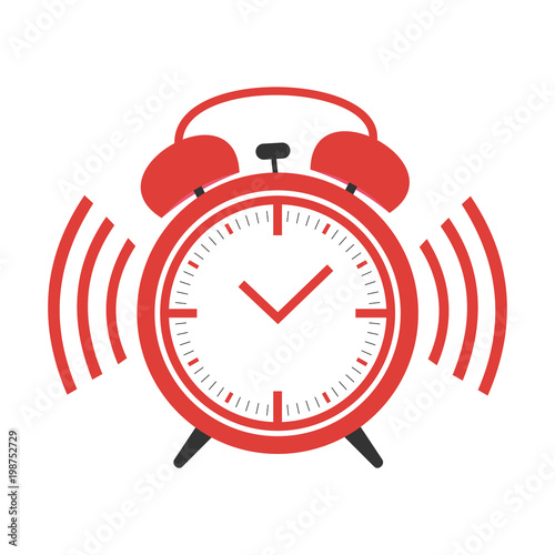 Clock. Loud ringing alarm clock. Vector illustration.