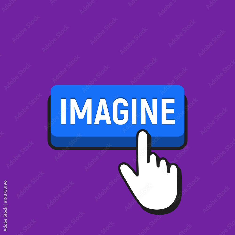 Hand Mouse Cursor Clicks the Imagine Button. Hand Mouse Cursor Clicks the Imagine Button.