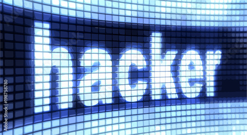 The word "Hacker" on the screen