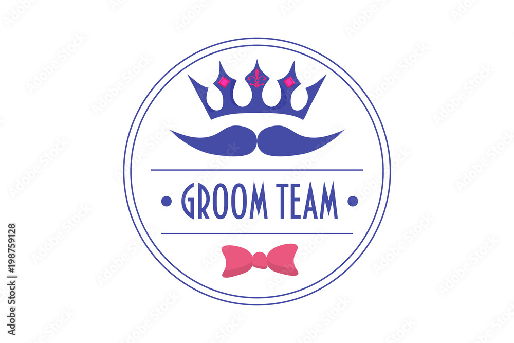 Groom Team trendy vector sign. Great for wedding, bachelor or stag party, groom shower. Groom team seal or print template. Groom Team trendy vector sign. Great for wedding, bachelor or stag party, groom shower. Groom team seal or print template.