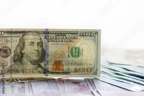 US dollars and euros