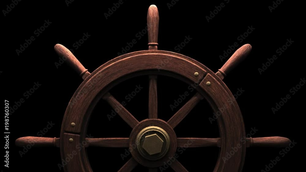 Rudder on black Rudder on black background.3DCG rendering animation ...