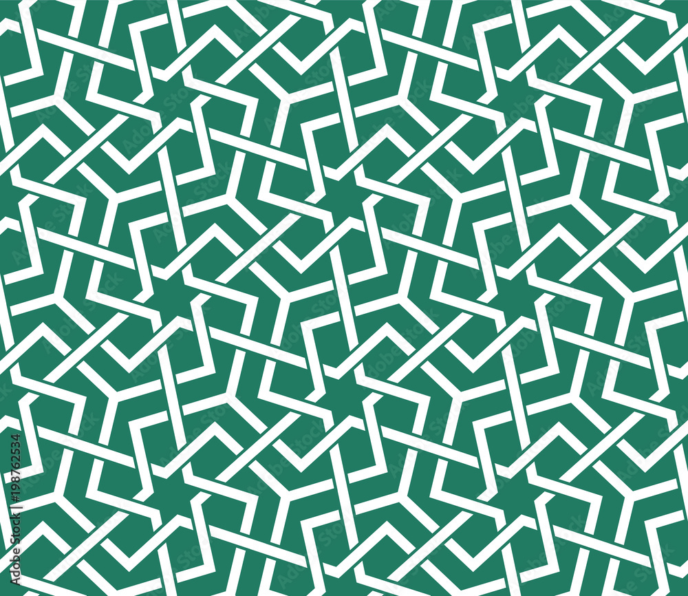 Seamless pattern with intersecting stripes, poly lines, polygons. Abstract ornament in Arabic style. Arabesque. Seamless pattern with intersecting stripes, poly lines, polygons. Abstract ornament in Arabic style. Arabesque.