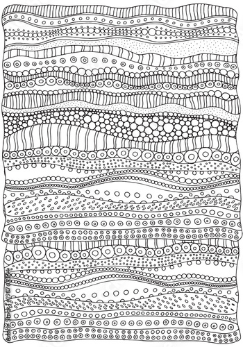 Artistically ethnic abstract background. Hand-drawn, ethnic, floral, retro, doodle, vector, zentangle design element. Adult coloring book page. A4.