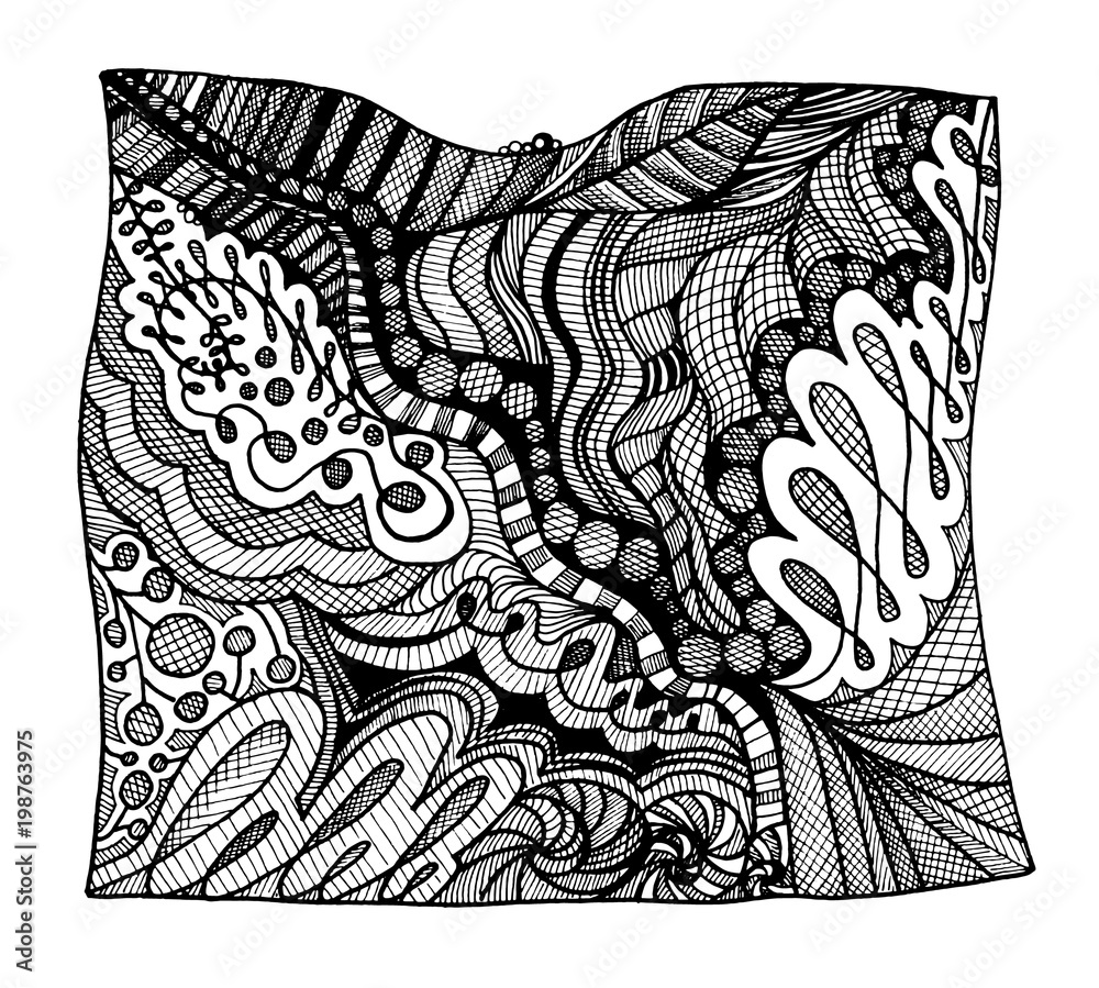 Fototapeta premium abstract black and white zentangle