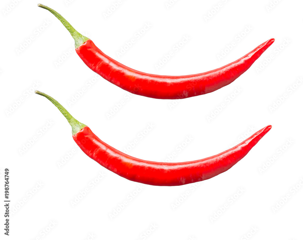 Roter Chili isoliert auf weiss - Chilischoten Roter Chili isoliert auf weiss - Chilischoten