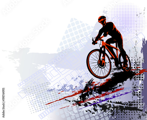 Fototapeta Naklejka Na Ścianę i Meble -  Bicycle race. Biker sport. Vector illustration  