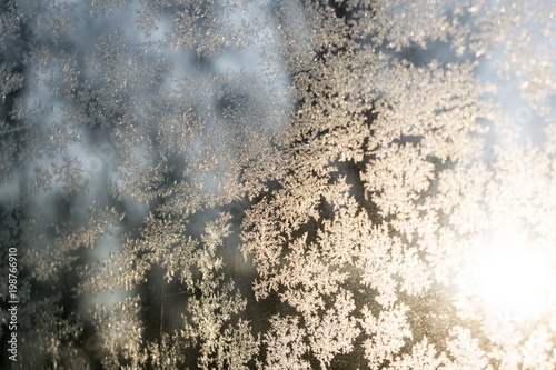 Ice frost on the car window during winter. Slovakia © Valeria