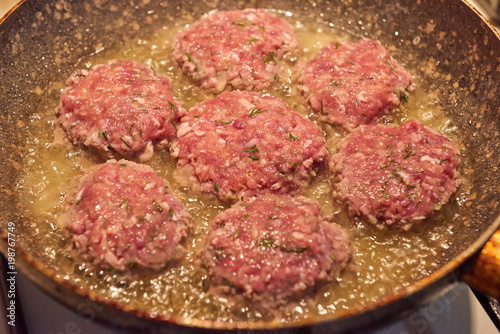 meat cutlets are fried