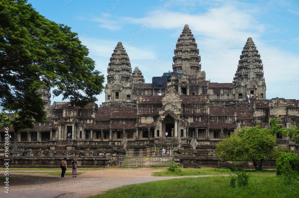 Siem Reap, Cambodia - August 06, 2016:The Angkor Wat Temple in Siem Reap Cambodia, The Angkor Wat is an UNESCO World Heritage site since 1992. Famous for it's construction process and carving murals. Siem Reap, Cambodia - August 06, 2016:The Angkor Wat Temple in Siem Reap Cambodia, The Angkor Wat is an UNESCO World Heritage site since 1992. Famous for it's construction process and carving murals.