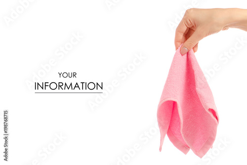 Towel pink in hand wipe pattern