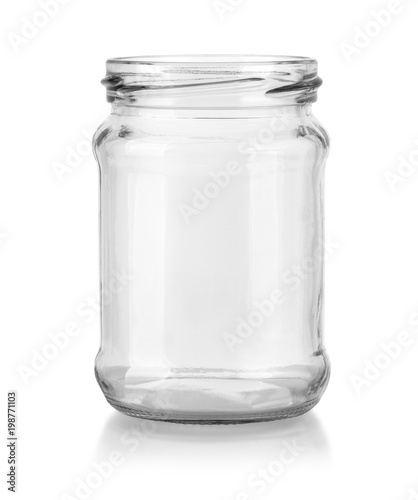  Empty glass jar isolated
