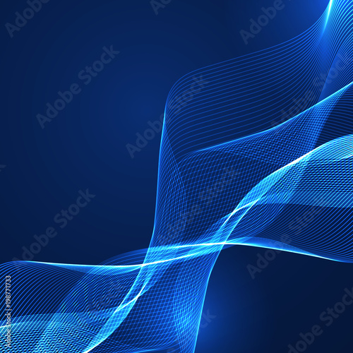 Blue light background curve line technology digital lighting background.
