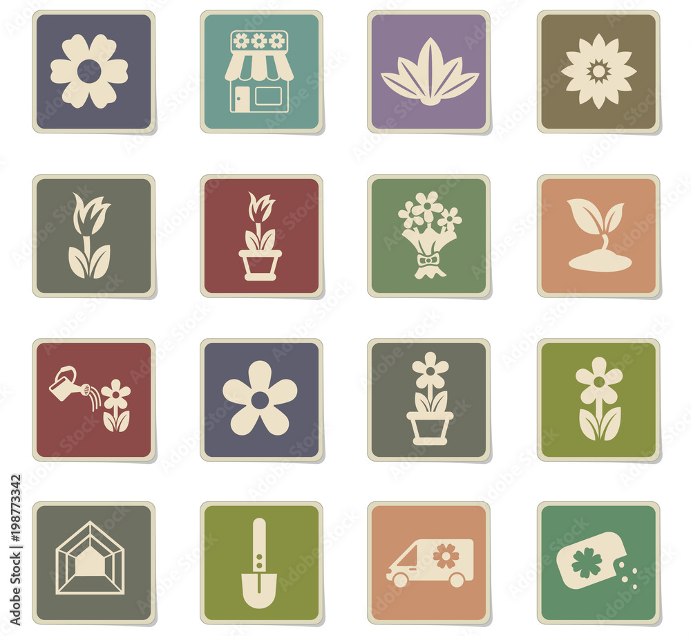 flowers icon set flowers icon set