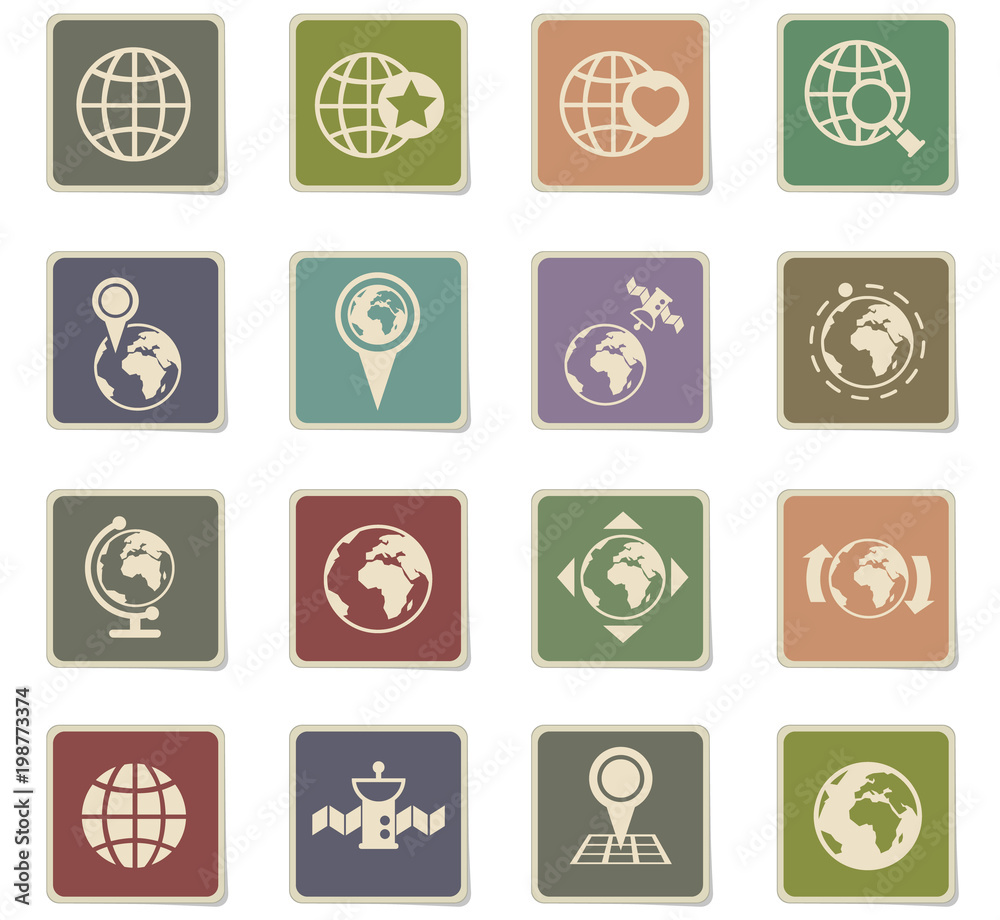 globes icon set globes icon set